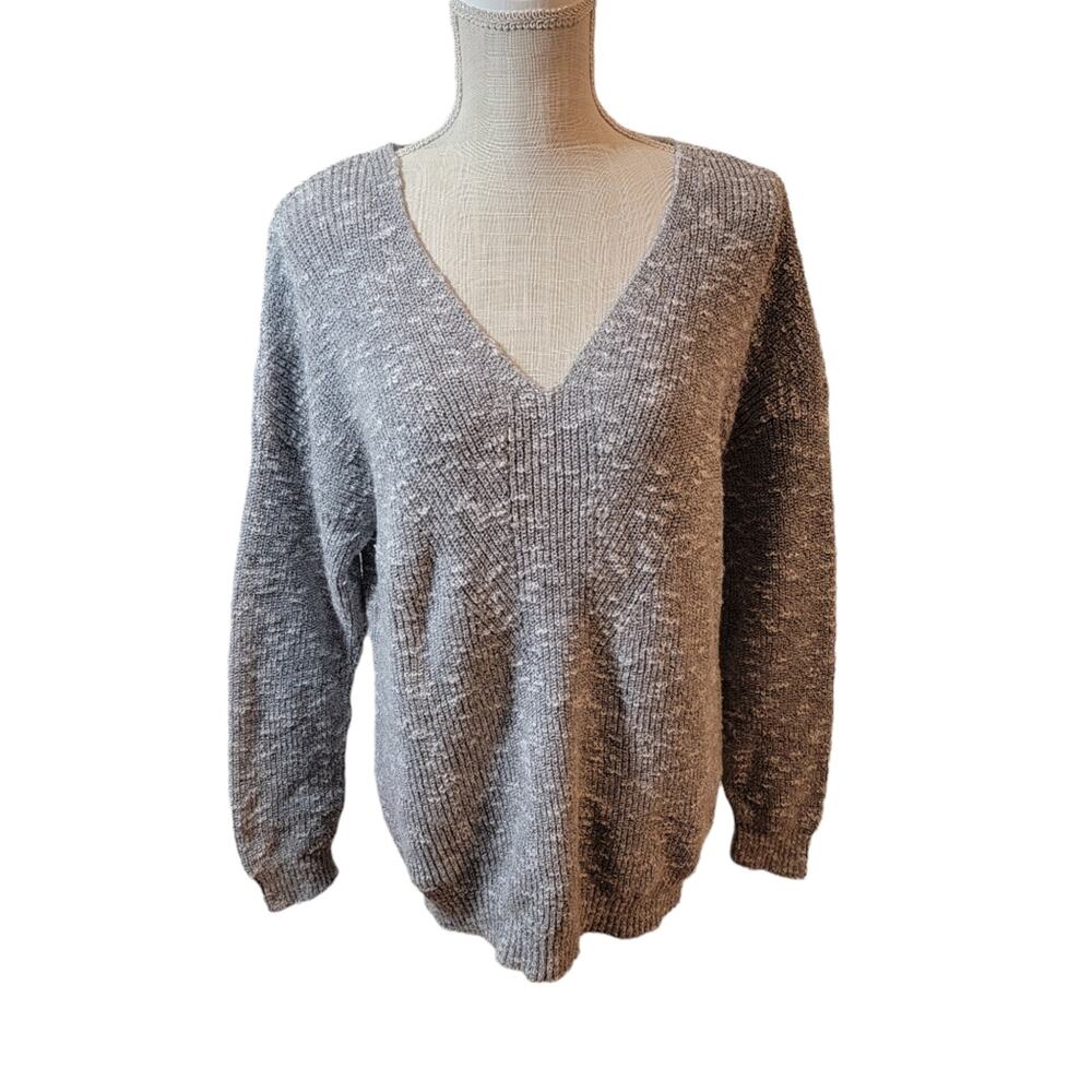 Torrid Grey Marled V-Neck Long Sleeve Knit Sweater Size 2/2x